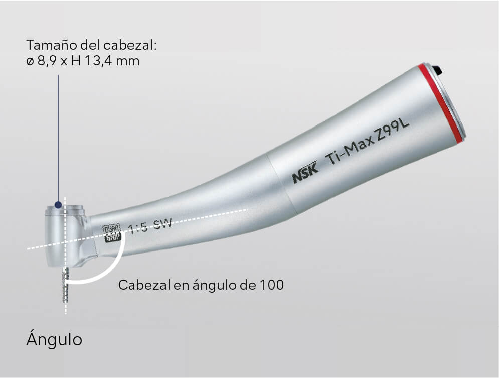 Cabezal en ángulo de 100°